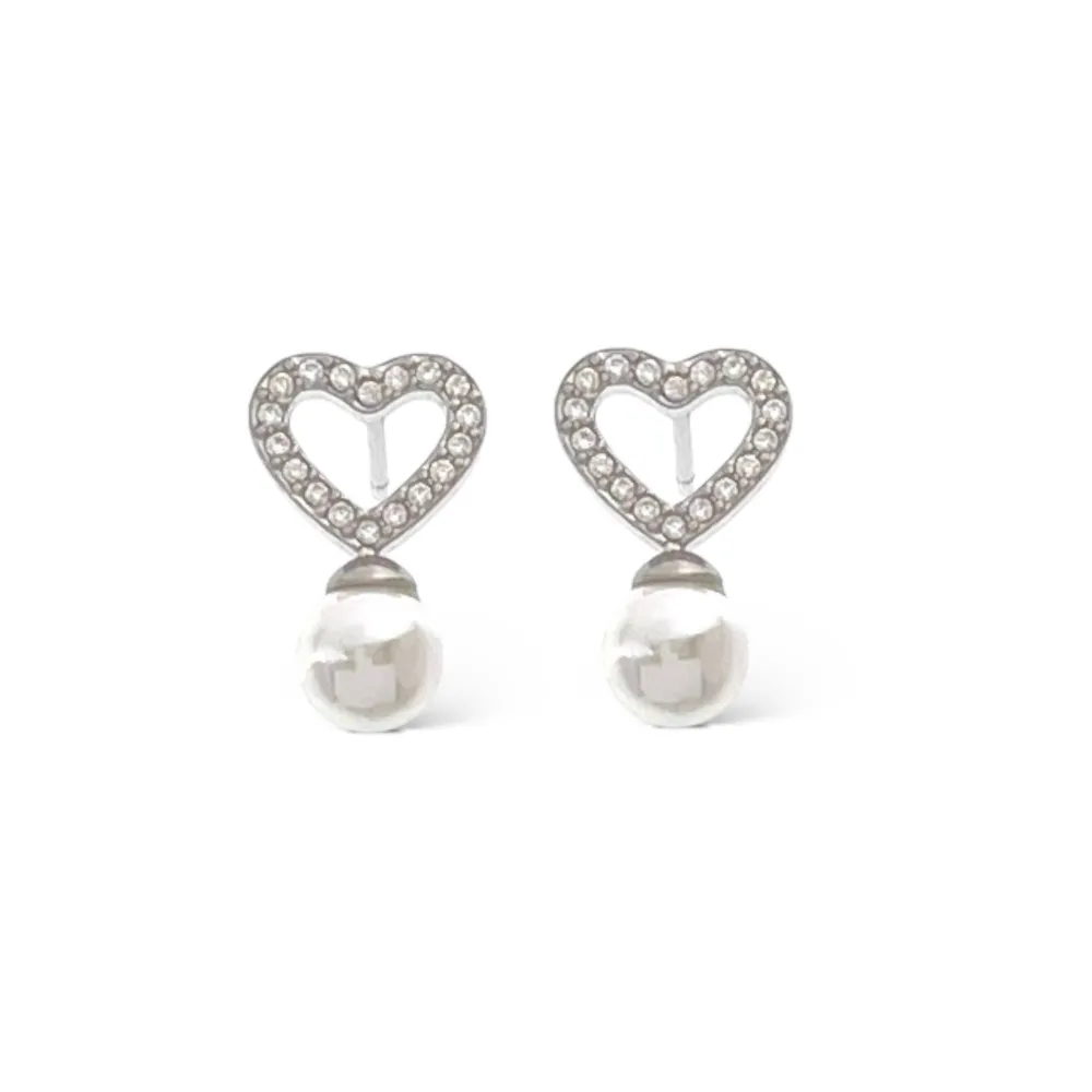 Cuore Vuoto Perla -Orecchini in Acciaio - OAP-103-AA5040E