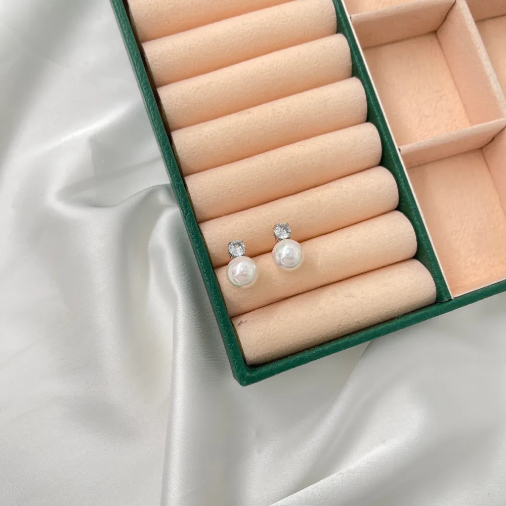 Punto Luce con Perla-Orecchini in Acciaio - OAP-103-AA5068E 10+5mm