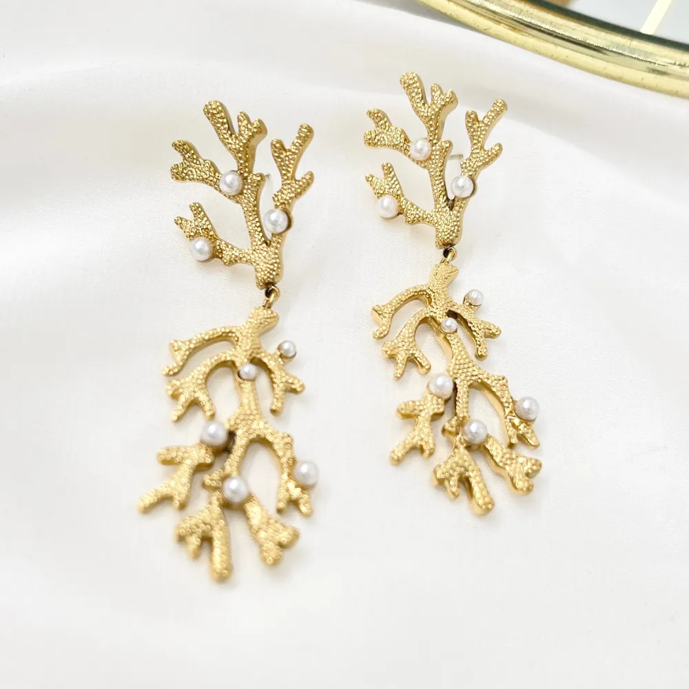 Corallo-Orecchini in Acciaio - OAP-103-AA5070E