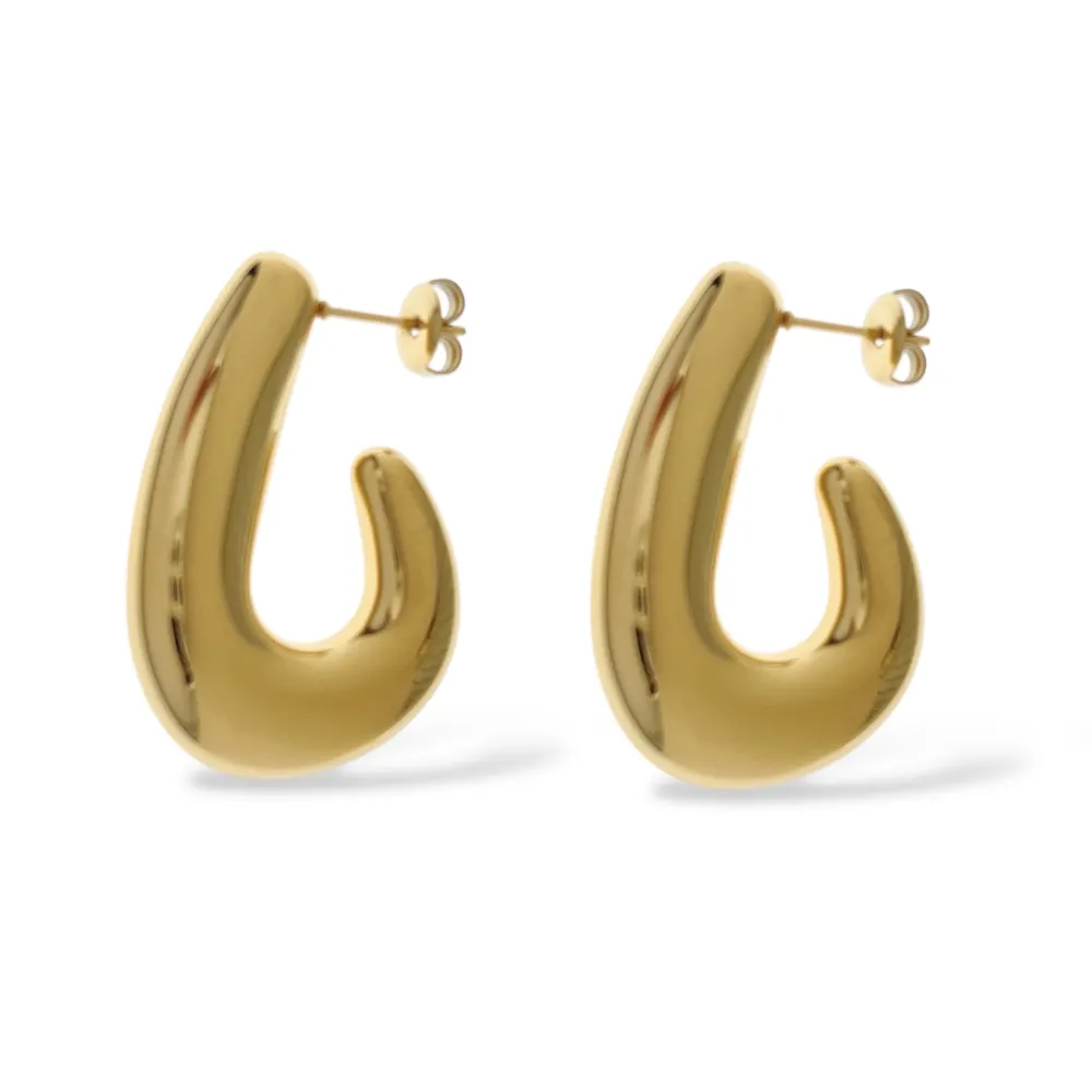 Cerchio Goccia-Orecchini in Acciaio - OAP-103-AA5557E