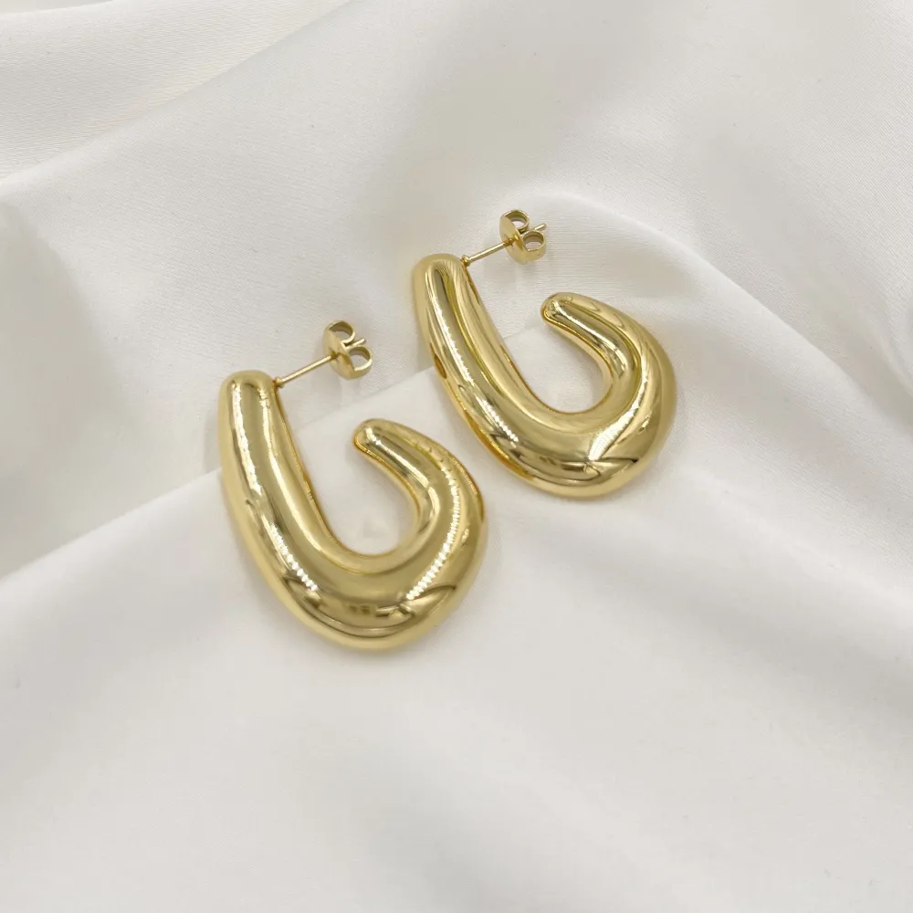 Cerchio Goccia-Orecchini in Acciaio - OAP-103-AA5557E