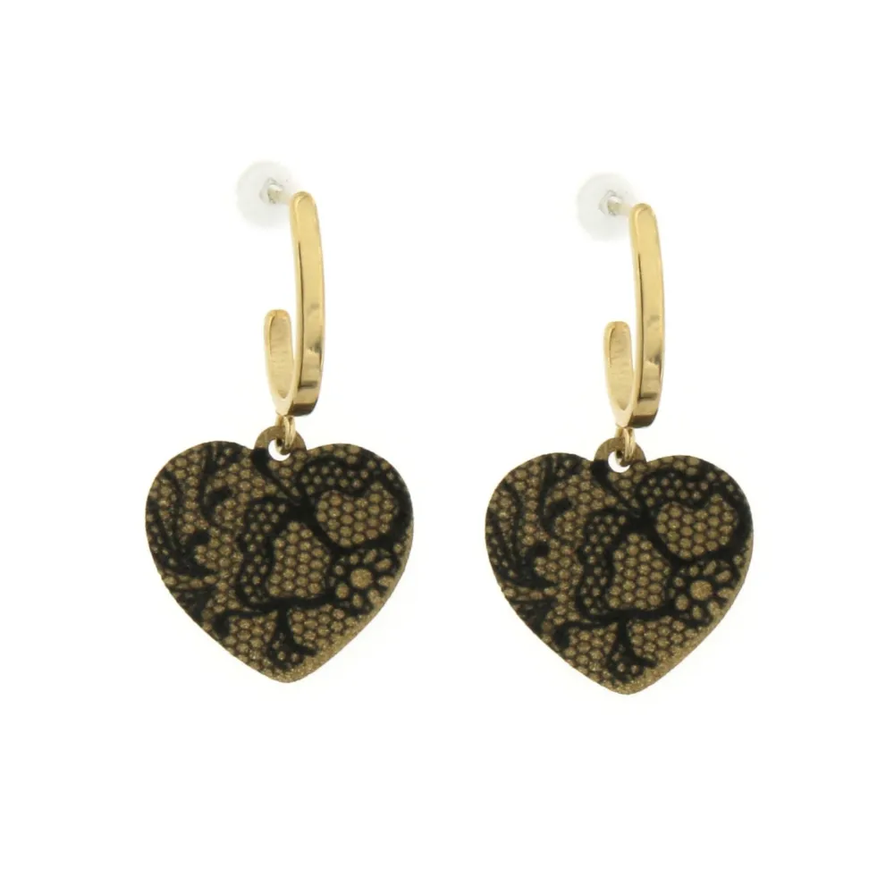OAP6811-Cuore Pizzo- Orecchini in Acciaio - OAP-104-245