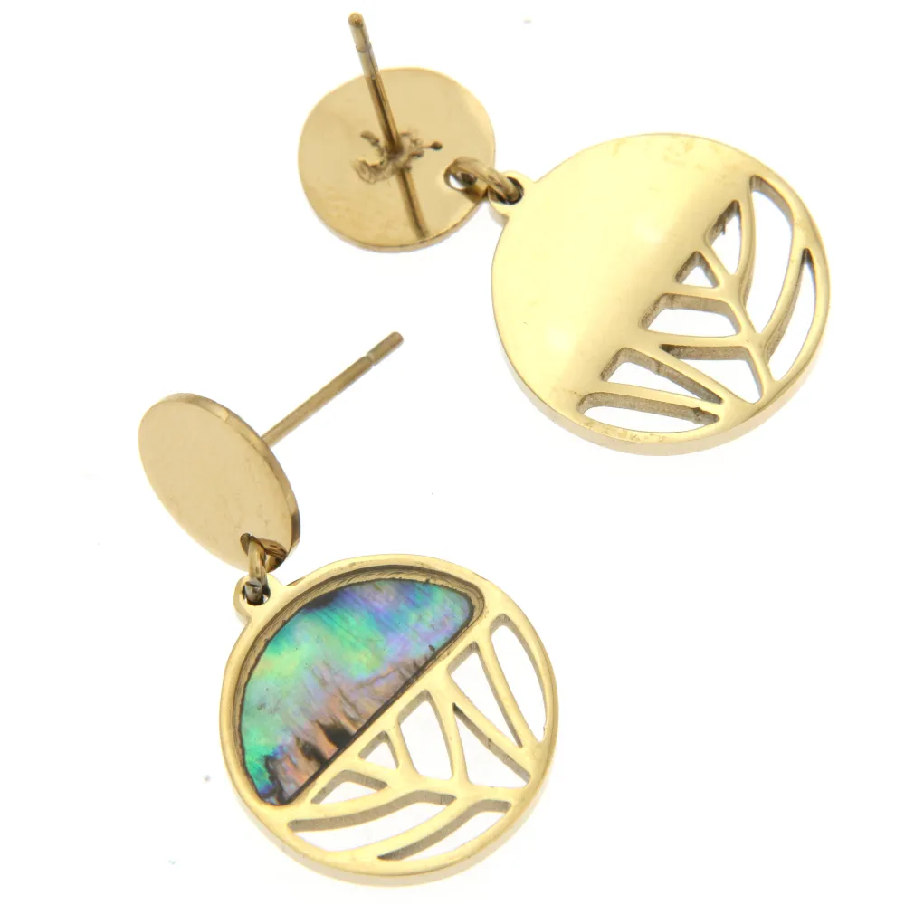 Tondo Madreperla 3133 - Orecchini Pendenti in Acciaio - OAP-104-52