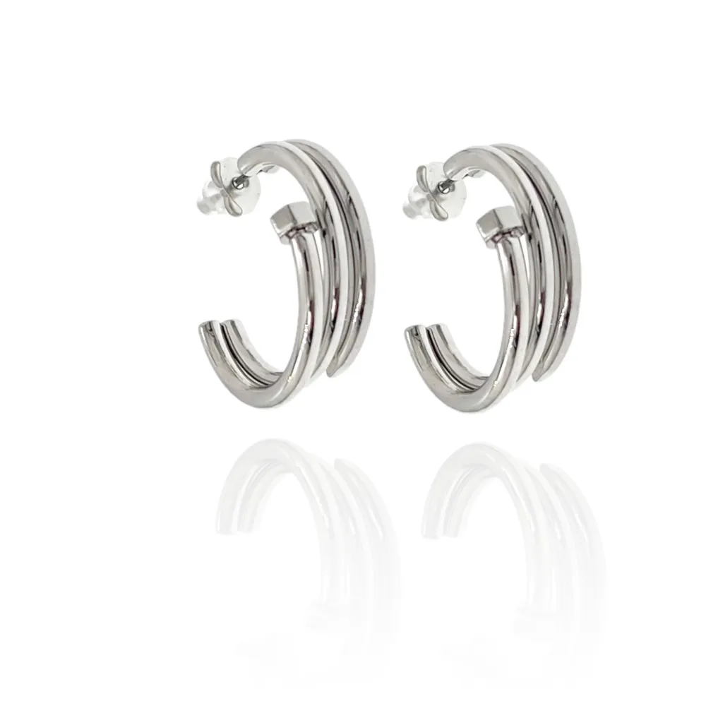 Cerchio Chiodo-Orecchini in Acciaio - OAP-413-1009