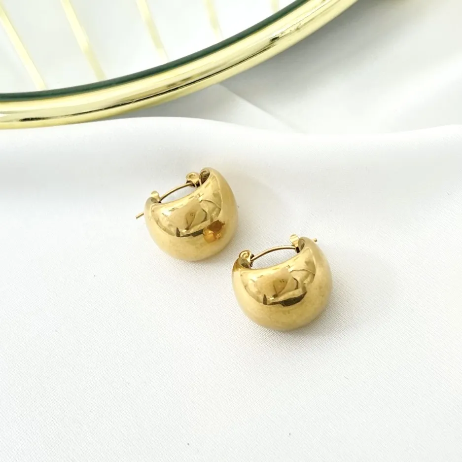 Cerchio Bombato-Orecchini in Acciaio - OAP-413-1016