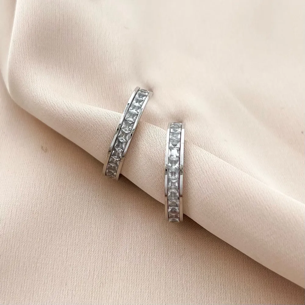 Cerchio 20mm con Zirconia-Orecchini in Acciaio - OAP-413-1158 20mm