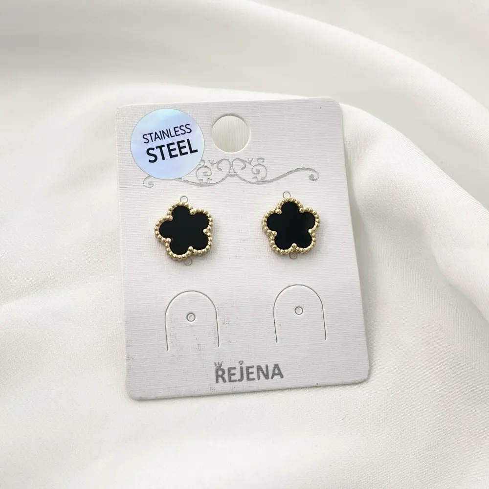 Fiore-Orecchini a Lobo in Acciaio - OAP-413-2154 O