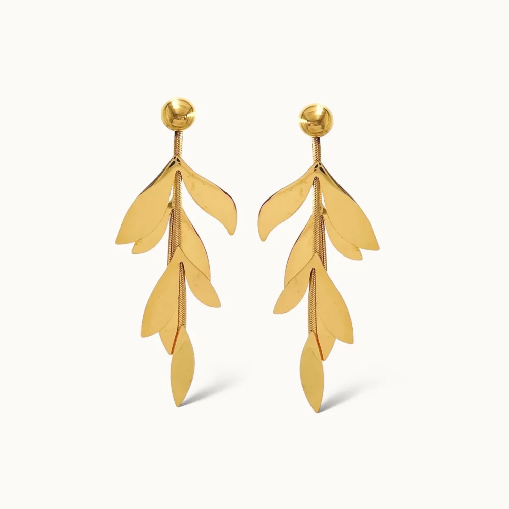 Foglia -Orecchini in Acciaio - OAP-413-2408-2