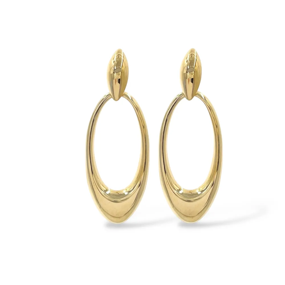 Cerchio Ovale -Orecchini in Acciaio - OAP-413-6947