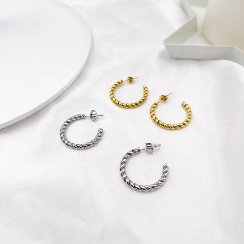 Perline 25mm -Orecchini a Cerchio in Acciaio - OAP413-787