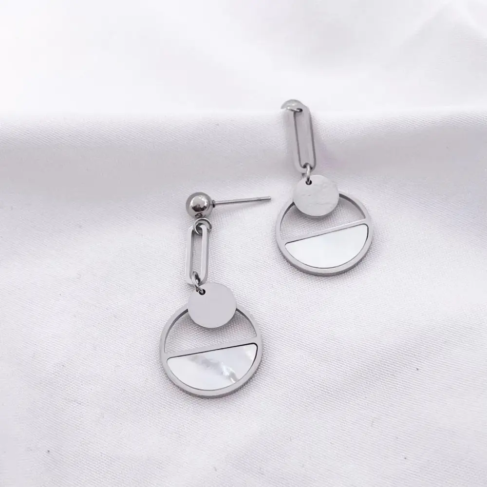 Cerchio Pendente-Orecchini in Acciaio - OAP-413-963A