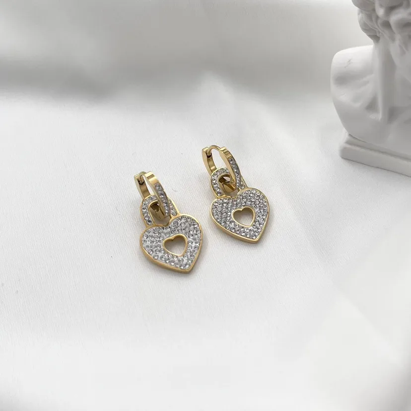 Lucchetto Cuore -Orecchini in Acciaio - OAP-413-966c