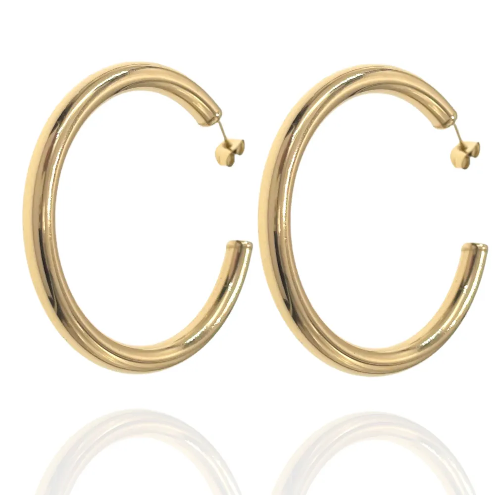 Cerchio Bombato 5x50mm-Orecchini in Acciaio - OAP-445-13 5x50mm