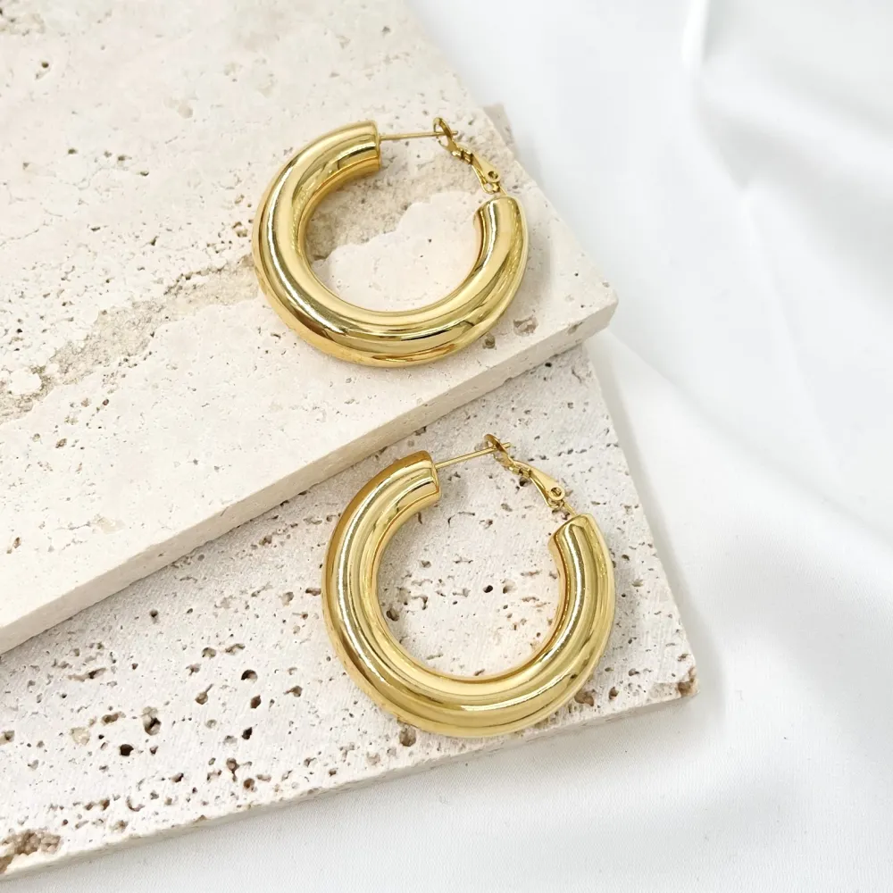 Cerchio Lavorato-Orecchini a Cerchio in Acciaio - OAP-450-658 8x40mm