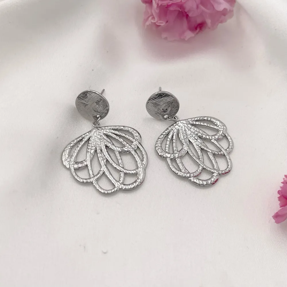 Rombo con Perla-Orecchini in Acciaio - OAP-729-25