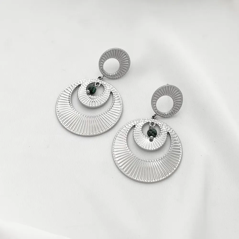Tondo con Cerchio-Orecchini in Acciaio - OAP-729-43