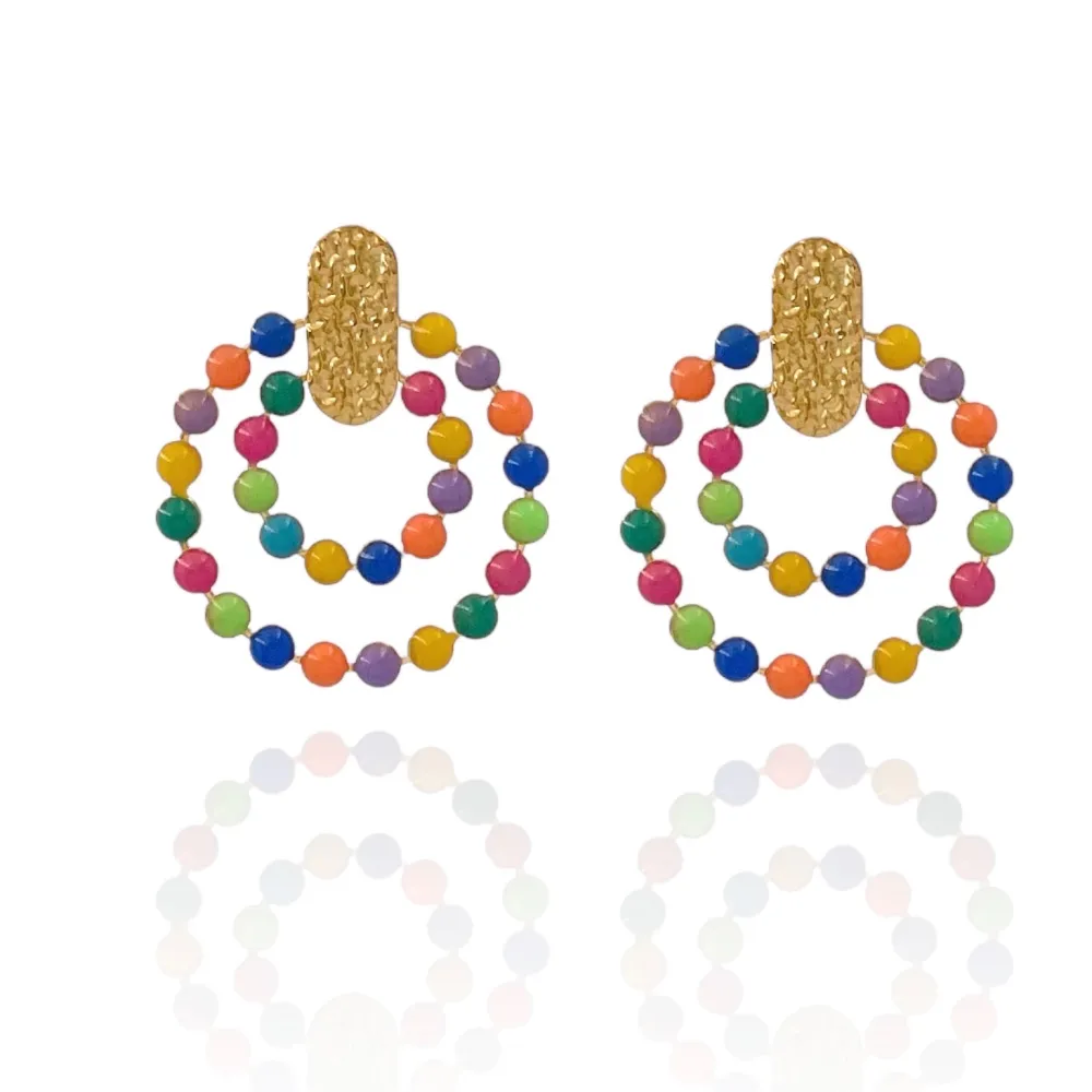 Doppio Cerchio-Orecchini in Acciaio - OAP-732-21