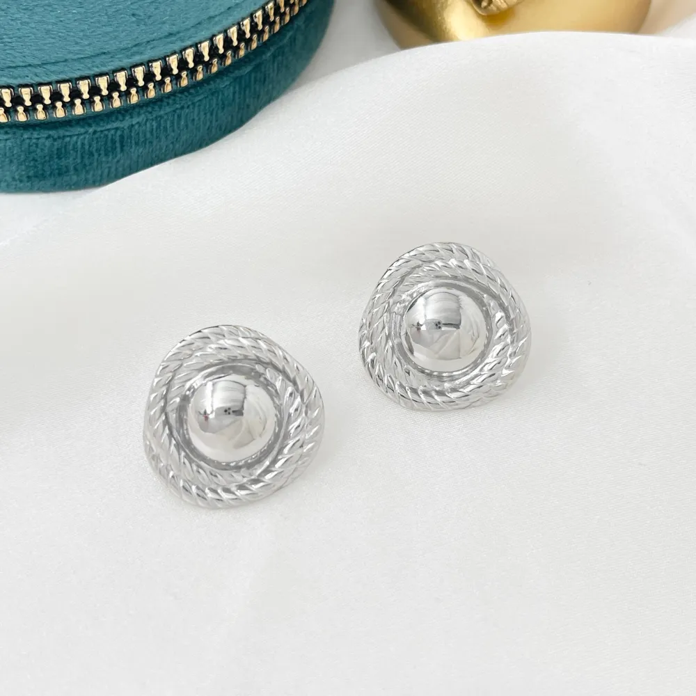 Bottone -Orecchini in Acciaio - OAP-732-260