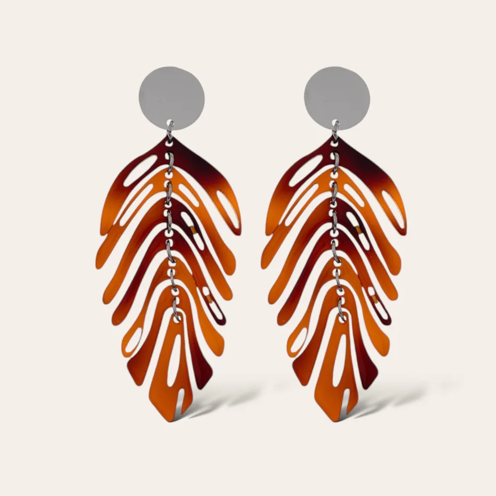 Foglia -Orecchini in Acciaio - OAP-759-58