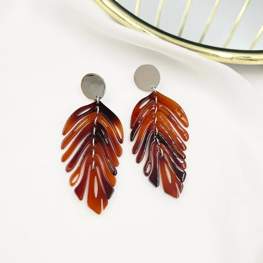 Foglia -Orecchini in Acciaio - OAP-759-58