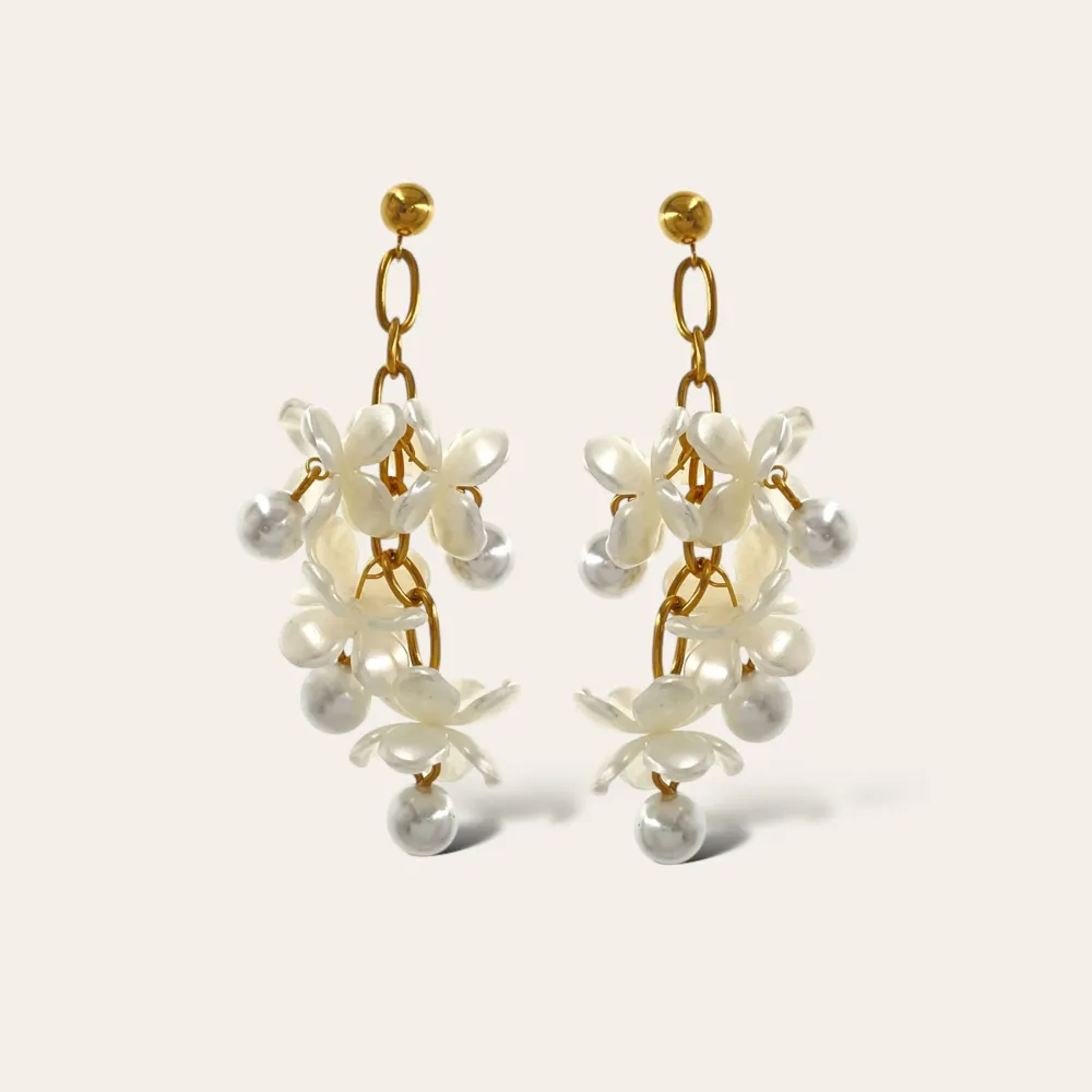 Fiore Pendente-Orecchini in Acciaio - OAP-760-07