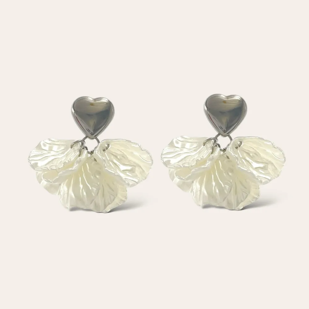 Cuore Petali-Orecchini in Acciaio - OAP-760-09