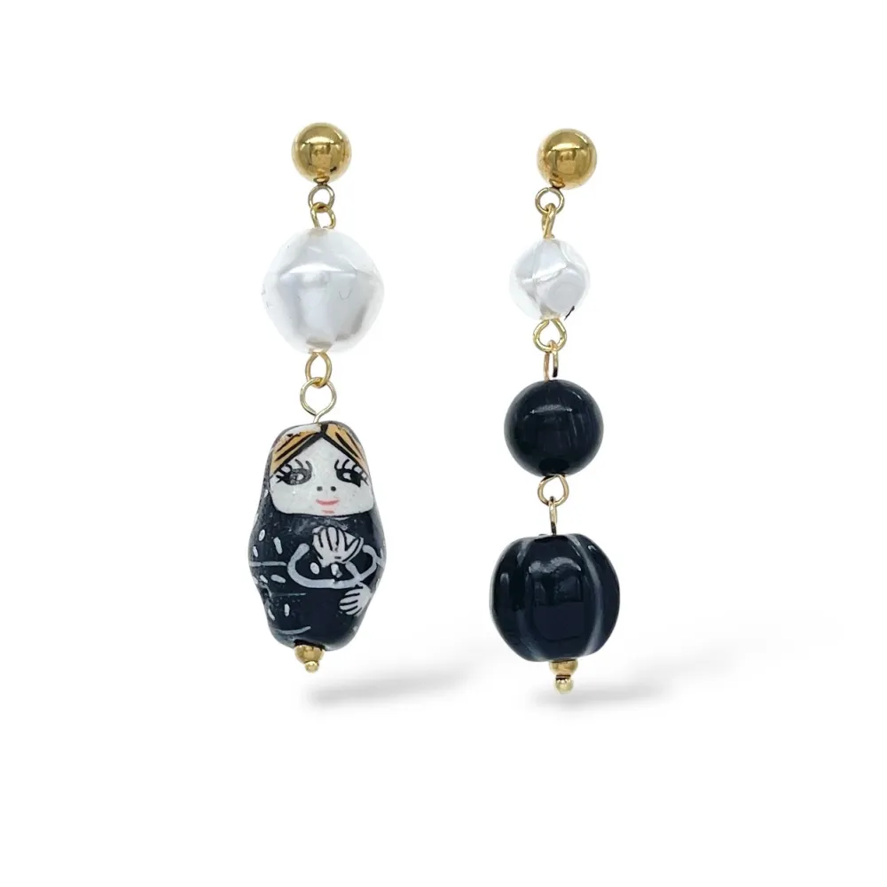 Matrioska  -Orecchini in Acciaio - OAP-765-89