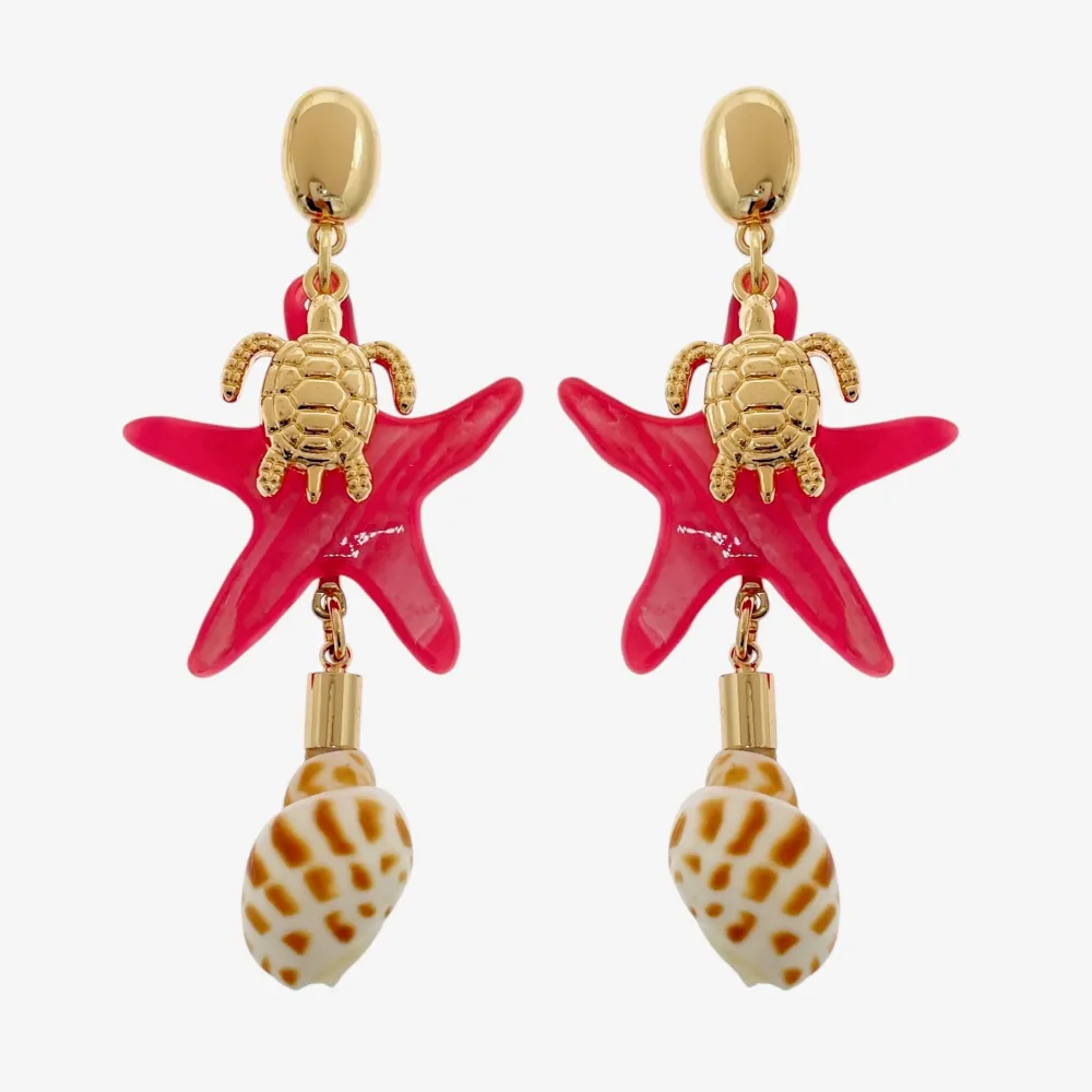 Stella Marina conchiglia-Orecchini Moda - OMM-10493