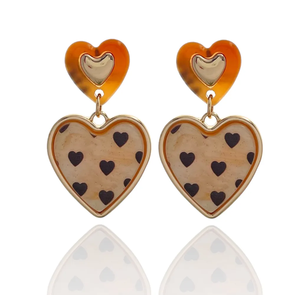 Cuore-Orecchini Moda in Resina - OMM-14876-B