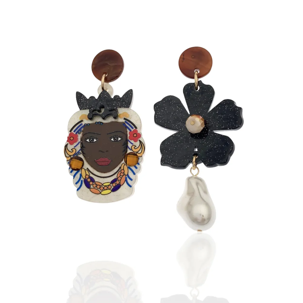 Testa di Moro-Orecchini in Resina - OMM-15605