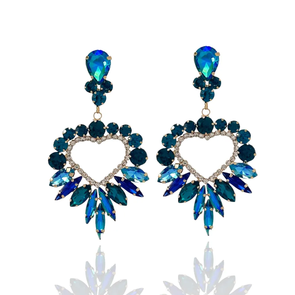 Cuore-Orecchini Moda con Vetro - OMM-159-22237