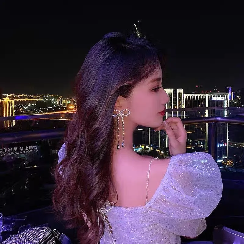 Fiocco con Strass-Orecchini in Rame - OMM-159-23991