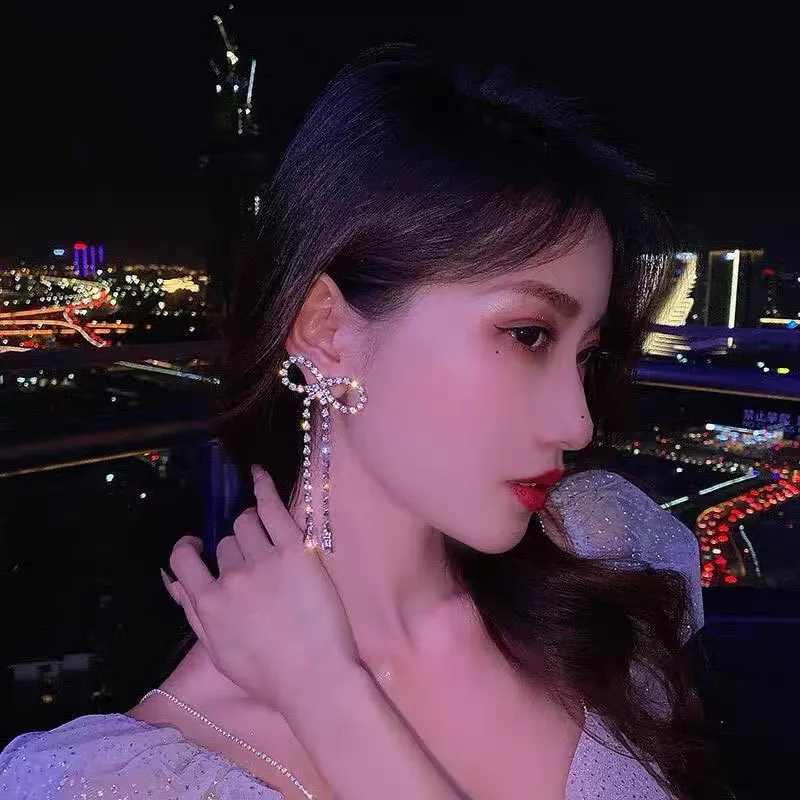 Fiocco con Strass-Orecchini in Rame - OMM-159-23991