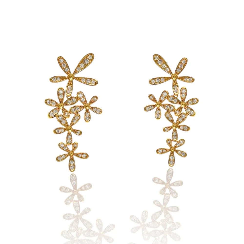 Fiore-Orecchini in Ottone e Zirconia - OMZ-103-AA27124E