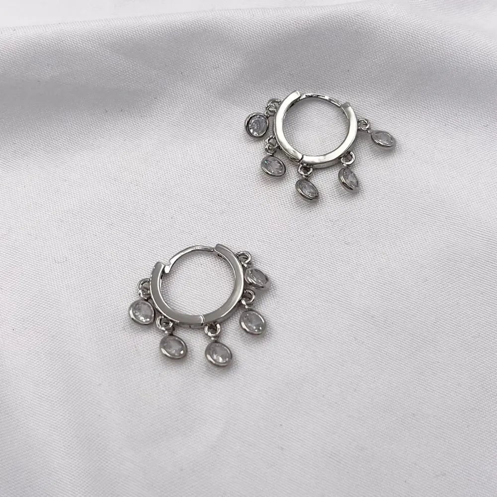 Cerchio con Punto Luce-Orecchini con Zirconia - OMZ-109-23