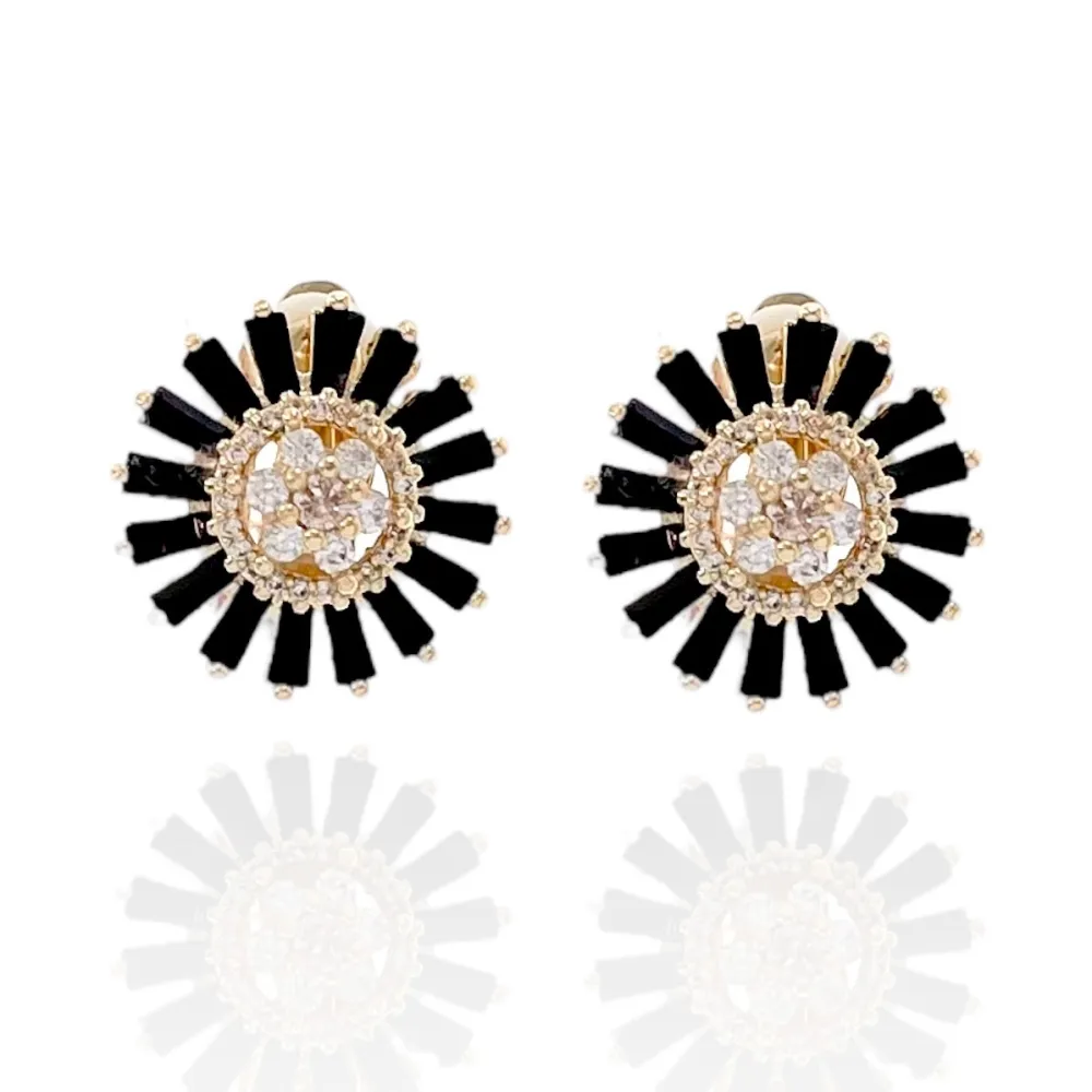 Fiore con Zirconi-Orecchini a Lobo con Zirconia - OMZ-109-L01