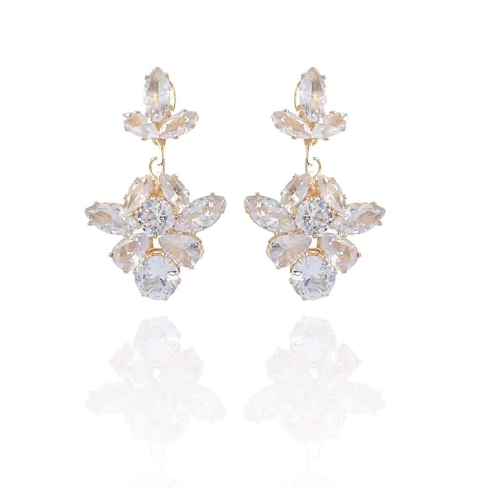 Fiore Pendente-Orecchini con Zirconia - OMZ-416-L18