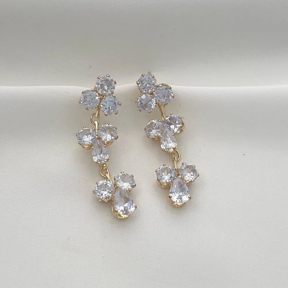 Fiore Pendente-Orecchini con Zirconia - OMZ-416-L19