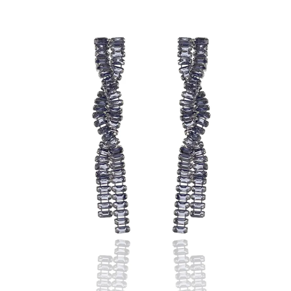 Tennis Intrecciato-Orecchini con Zirconia - OMZ-416-L25