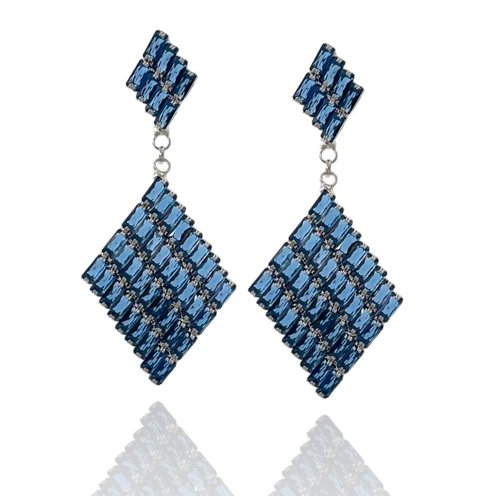 Rombo Pendente-Orecchini con Zirconia - OMZ-416-L27