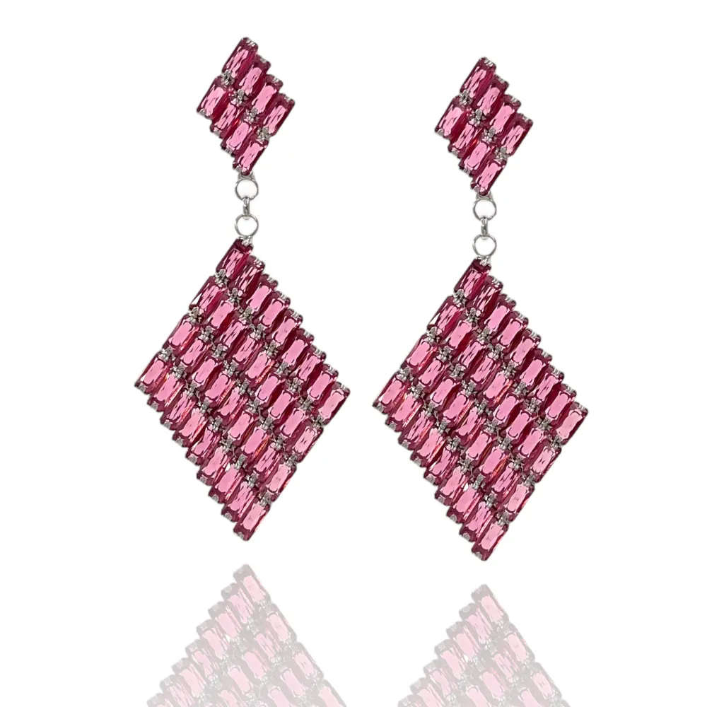 Rombo Pendente-Orecchini con Zirconia - OMZ-416-L27