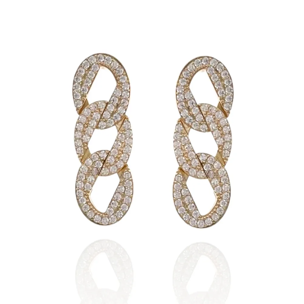 Catena Groumette con Zirconia-Orecchini con Zirconia - OMZ-506-247