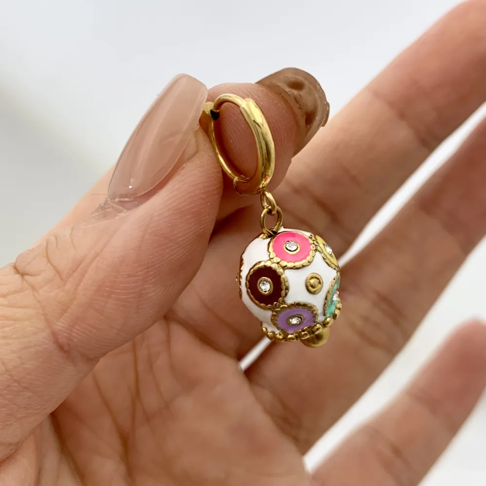 Campanello Smaltato-12Paia Orecchini in Acciaio - OPA-103-AA1732E