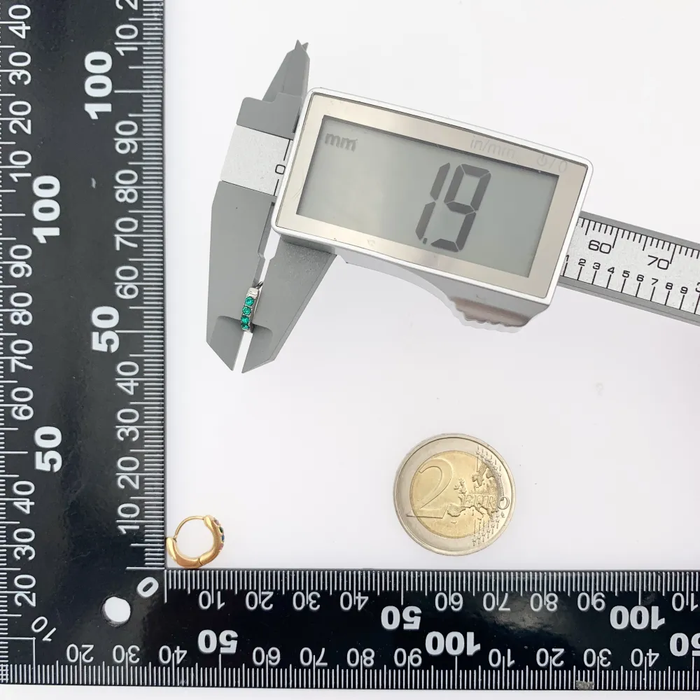 Cerchio 2x8mm con Strass Colorati-12Paia Orecchini in Acciaio - OPA-103-AA2458E 8mm