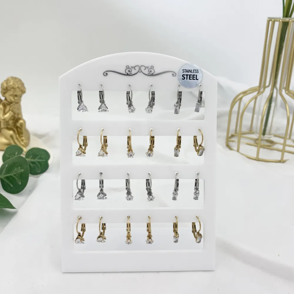 Mix Forma Punto Luce-12Paia Orecchini a Monachella in Acciaio - OPA-103-AA2553-2555E