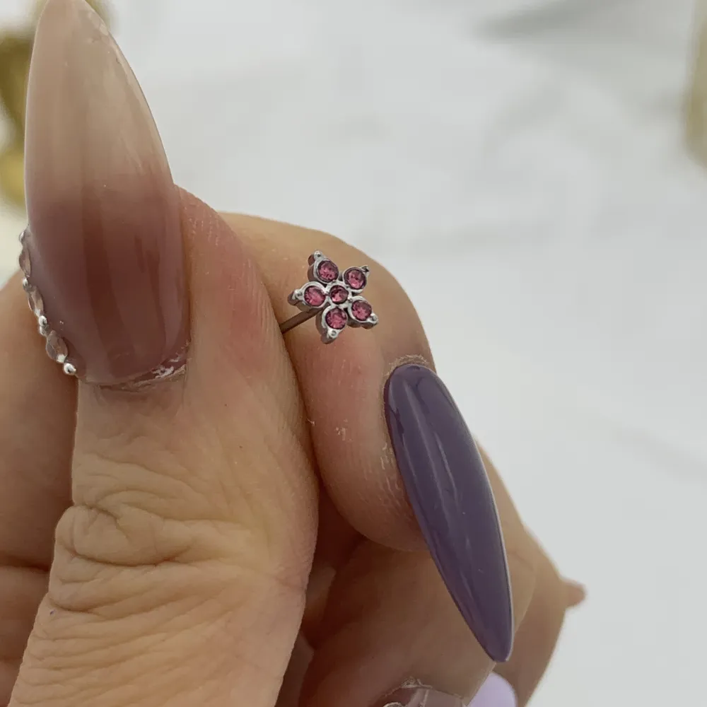 Fiore con Zirconia-12Paia Orecchini a Lobo in Acciaio - OPA-103-AA2554E