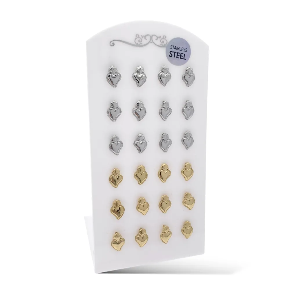 Sacro Cuore-12paia Orecchini a Lobo in Acciaio - OPA-103-AA2693E