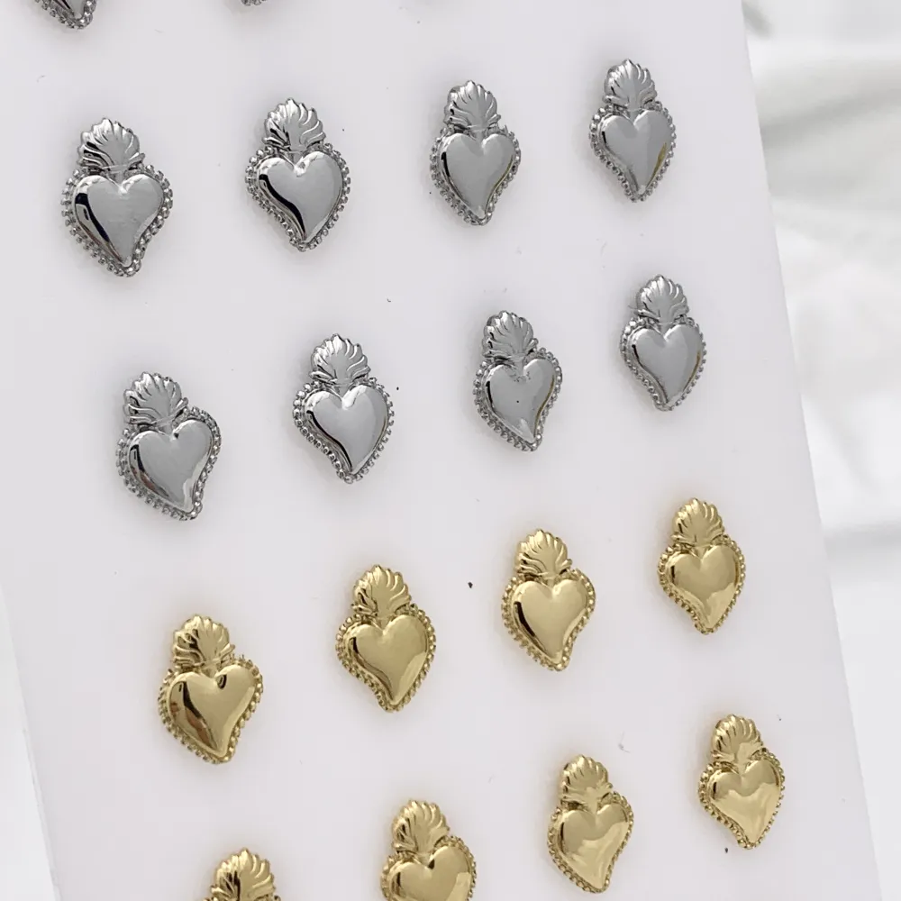 Sacro Cuore-12paia Orecchini a Lobo in Acciaio - OPA-103-AA2693E