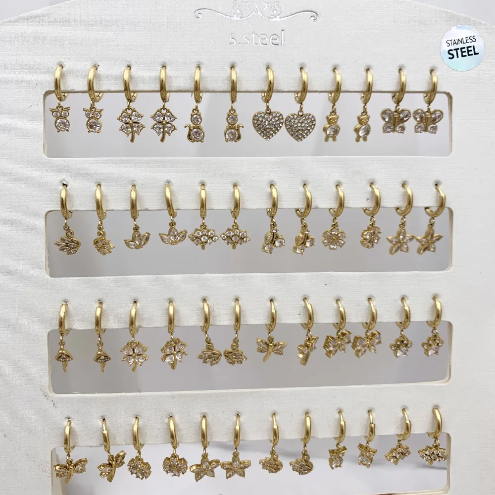 Mix Soggetti Pendenti-36paia orecchini in Acciaio - OPA-103-AA2938-2957E