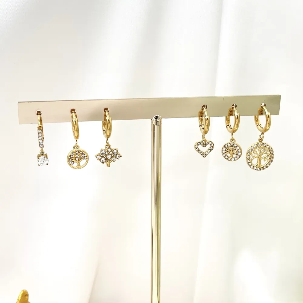 Albero della Vita -Set 6Pz Orecchini in Acciaio - OPA-103-AA3333E